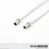 Coax RG 6 kabel, IEC connectoren, 0.5 m, m/f