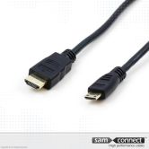 Mini HDMI naar HDMI kabel, 1m, m/m