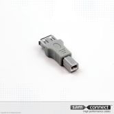 USB A naar USB B 2.0 koppelstuk, f/m