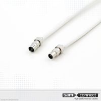 Coax RG 6 kabel, IEC connectoren, 3 m, m/f