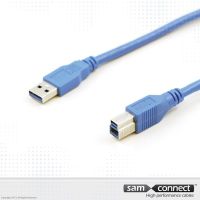 USB A naar USB B 3.0 kabel, 1m, m/m